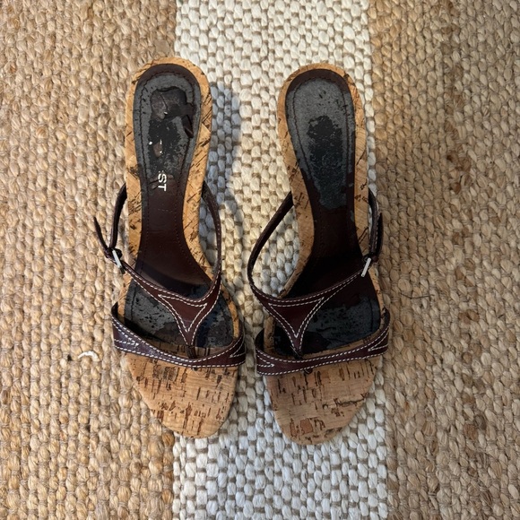 Nine West Brown Cork Sandals - Picture 2 of 3